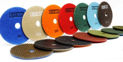 Алмазные гибкие шлифовальные круги EHWA Стандарт Pads 7-STEP D125 №100 Алмазные гибкие шлифовальные круги EHWA Стандарт Pads 7-STEP D125 №100